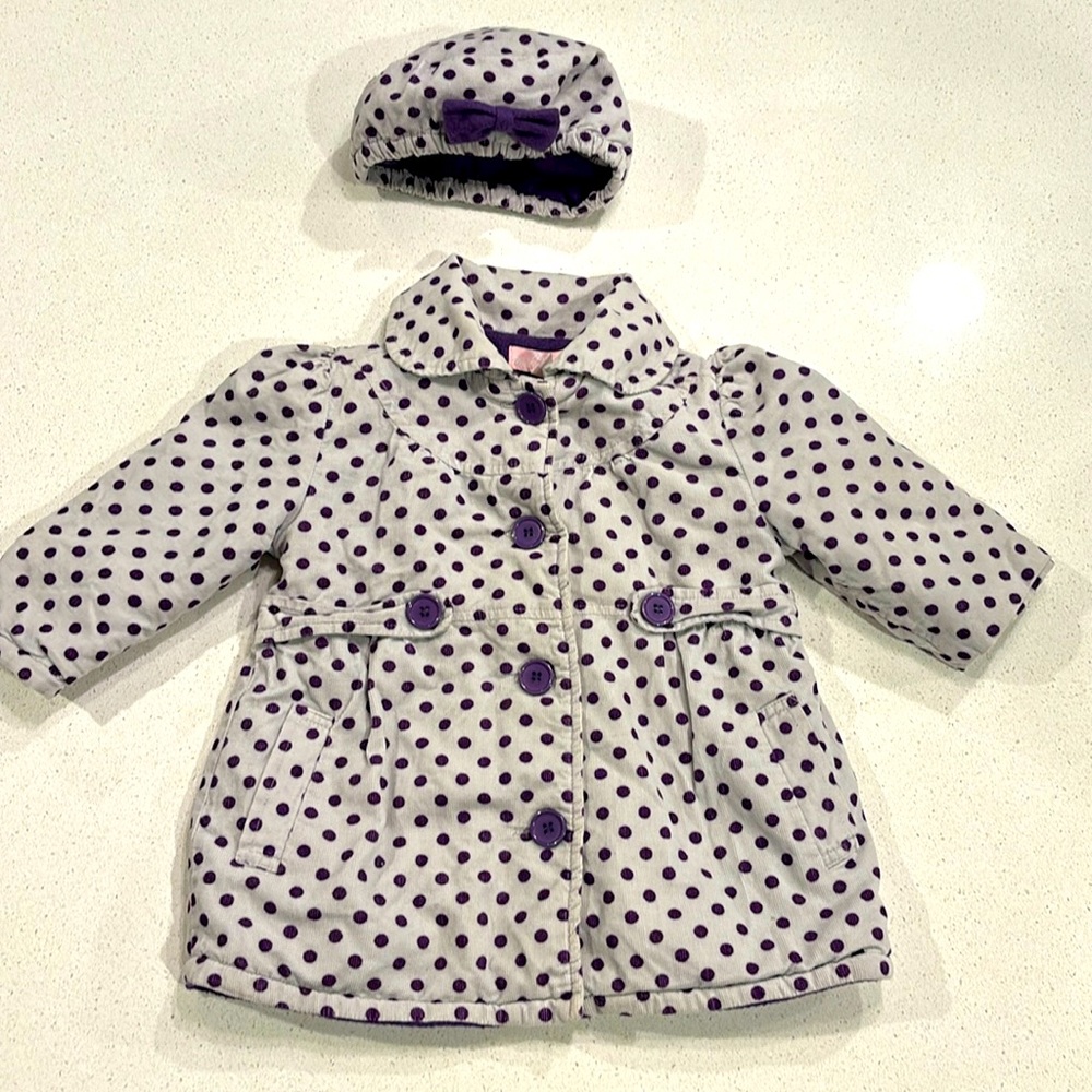 Girls Jacket and hat - Baby headquarters. Pink/gray 24months.